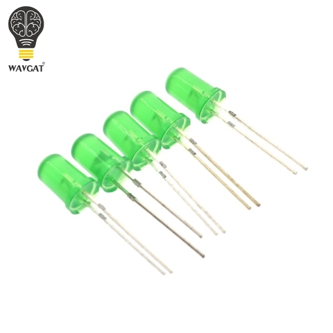 100PCS 5mm Diffused Green LED Diode DIP Round Wide Angle Through Hole 2 Pin LED Light Emitting Diode Lamp 520-535NM 1.8-2.0V ► Photo 1/3