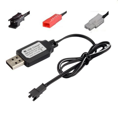 USB charger with SM/JST/TAMIYA Plug for 3.6V 4.8V 6.0V 7.2V 9.6V Ni-CD/Ni-MH rechargeable battery 2pcs ► Photo 1/6