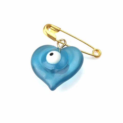 5pcs/lot Turkey Blue Heart Evil Eye Charms Pendant Brooch & Pin For Brooch Pin Women Men Shirt Jacket Badge Pins Fashion Jewelry ► Photo 1/6
