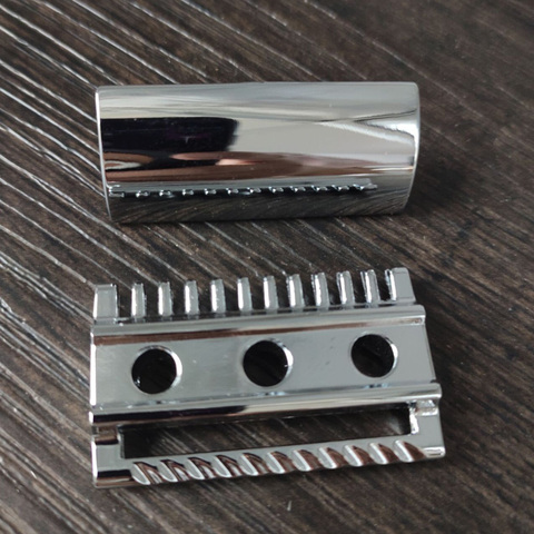 Dscosmetic chrome color open comb double edge safety razor head for shaving razor ► Photo 1/6