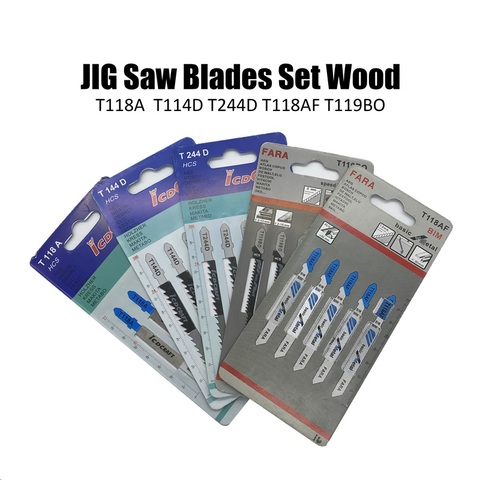 5Pcs/set T118A T144D T244D T118AF T119BO Jig Saw Blades Set Wood Fast Cutting Reciprocating Saw Blade ► Photo 1/5