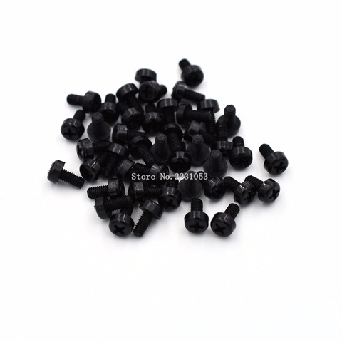 100PCS M3 Nylon Black Screw Diameter 3mm Length 6mm M3x6 DIY M3*6mm phillips Round Head Screws nylon ► Photo 1/2