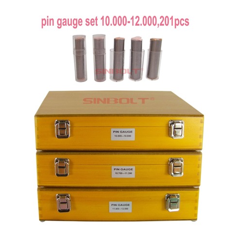 Sinbolt Metric Pin Gauge Set,10.000mm--12.000mm,201pcs+Pin Gauge Handles,fast delivery! ► Photo 1/1