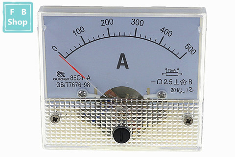 DC 100A Analog Ammeter Panel AMP Current Meter 85C1 Gauge 0-100A DC Shunt 