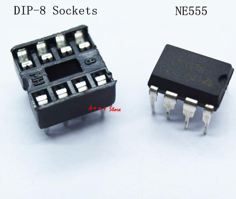 20pcs , (10 each) NE555 IC 555 & 8 Pin DIP Sockets ► Photo 1/5