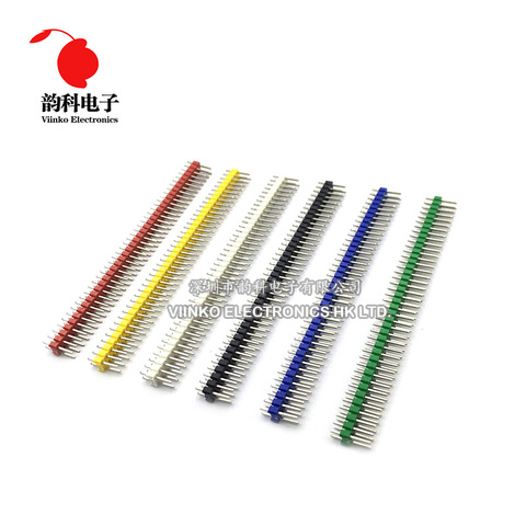 12pcs 2.54mm 2*40P Double Row Pin Male Header Multicolor Yellow Blue Green Black Red White 2X40 Pin Header ► Photo 1/1