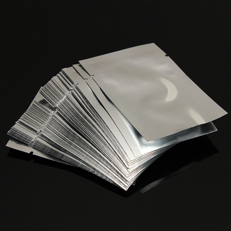 100 pc Small Size Mylar Aluminum Foil Heat Seal Bags,Vacuum Aluminum Foil  Bags,Keep Aroma,Oxygen Barrier Width From 5 to 18 cm