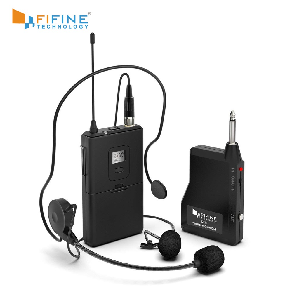 Fifine 20-Channel UHF1/4'' Inch Output wireless microphone with lavalier &  headset mic suit for speaker cell phone camera K037B - Price history &  Review, AliExpress Seller - FIFINE Official Store