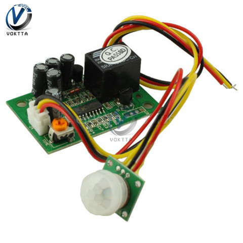 DC 12V Relays with PIR Motion Sensor Module IR Infrared Human Body Induction Sensor Pyroelectric Controller Switch Timer Delay ► Photo 1/4