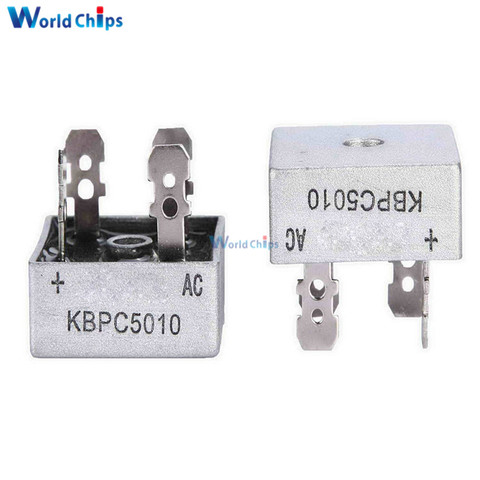 2Pcs/lot KBPC5010 Bridge Rectifier 50a 1000V AC Metal Case Single Phases Diode Bridge Rectifier ► Photo 1/2