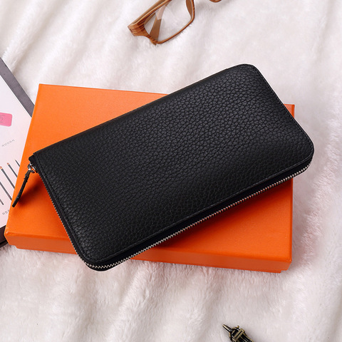 designer wallets famous brand women wallet genuine leather Zipper Solid Long purse High Capacity Cell Phone Bag luxury design ► Photo 1/6