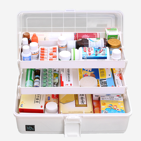 Large-Capacity Portable Medicine Box Multi-Layer First Aid Kit Emergency  Medicine Cabinet Storage Box Storage Container Household Medical Supplies
