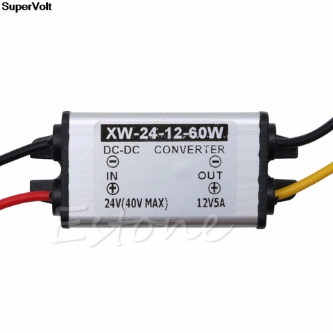 SuperVolt Hot Waterproof Car Truck DC 24V To DC 12V 5A 60W Power Converter Supply Adapter ► Photo 1/5