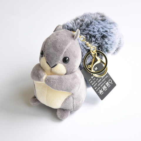 Super Cute 3 Colored- 10CM Squirrel Plush toy lovely Keychain Stuffed toy doll girls gifts bag deco pendant high quality ► Photo 1/5