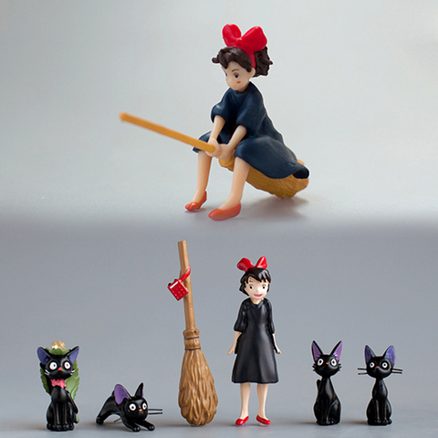 INKANEAR Little Switch With Broom & Cute Black Cats Fairy Garden Miniatures Decor Terrarium Action Figurine DIY Car Ornament Toy ► Photo 1/5