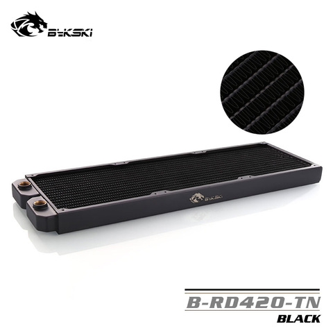 Bykski Black Water Cooling 420mm Copper Radiator,About 28mm Thickness ,Better For 12cm ,25mm Thick Fan,Drop Shipping,B-RD420-TN ► Photo 1/6