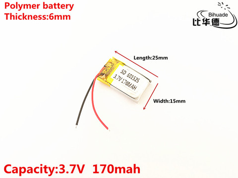 601525 3.7V 170mah 601627 601528 Lithium polymer Battery with Protection Board For MP3 MP4 MP5 GPS Digital Products Fr ► Photo 1/3