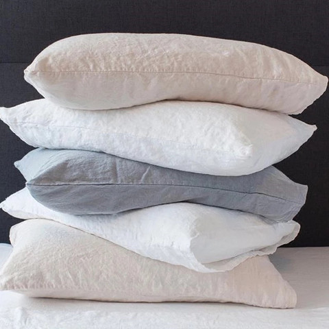 100% Hemp Pillowcases Letter Type Ivory white Pink Natural hemp colors Pillowcases 48 x 74 cm 2 pieces on sale ► Photo 1/1