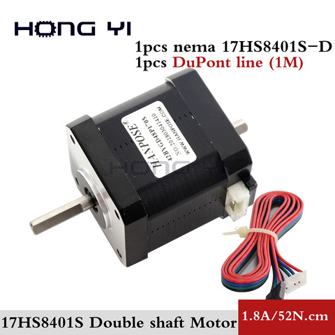 Free shipping Nema 17 Stepper Motor Double Shaft Stepping Motors 48mm 17HS8401S 1.8A for Robot and 3D printer motor ► Photo 1/6