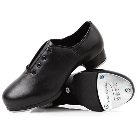 Genuine Leather Adult tap dance shoes Men women kicked shoes