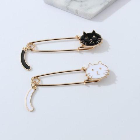 New Fashion Personality Lovely Drip Small Cat Wagging Tail Animal Brooch Simple Dabie Pin Jewelry Large Brooches Teardrop Brooch ► Photo 1/4