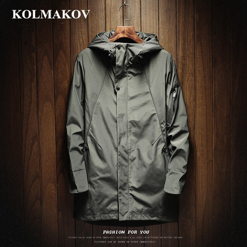 KOLMAKOV New Men's Clothing Mens Windbreakers 2022 Spring Trench Coats Homme Casual Coat Men M-3XL Hooded Outerwear Male M-3XL ► Photo 1/6