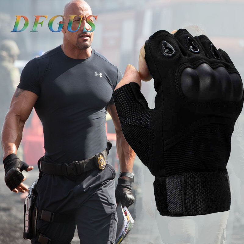 Mens Half Finger Gloves Army Military Fingerless Combat Outdoor Tactical Gloves 