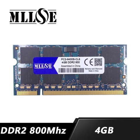 MLLSE ram DDR2 4gb 8gb 800 Mhz PC2-6400 sdram laptop, memoria ram ddr2 4gb 800Mhz pc2-6400s notebook, 4g 4gb ddr2 memory ► Photo 1/5