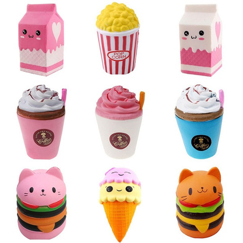 Jumbo Cute Popcorn Cake Hamburger Squishy Unicorn Milk Slow Rising  Squeeze Toy Scented Stress Relief for Kid Fun Gift Toy ► Photo 1/6