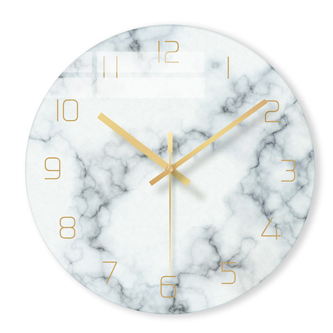 1 Pcs Nordic Marble Wall Clock Modern Minimalist Bedroom Art Clocks Personality Creative Living Room Fashion Wall Watch ► Photo 1/6