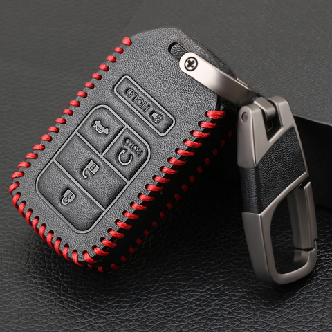 Genuine Leather 5 Buttons Car Keyless Smart Key Fob Case Cover for Honda Civic Accord Pilot CRV 2015 2016 2017 2022 ► Photo 1/5