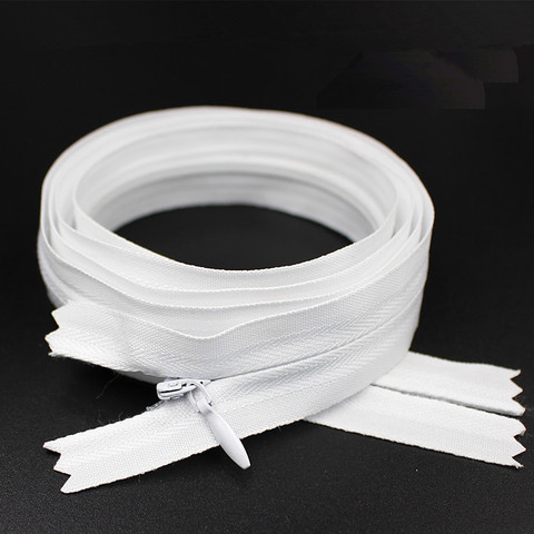 1pieces 3# 100cm  1meter  Long Invisible Zippers White Color DIY Nylon Coil Zipper For Sewing Clothes Tailor Tool ► Photo 1/1