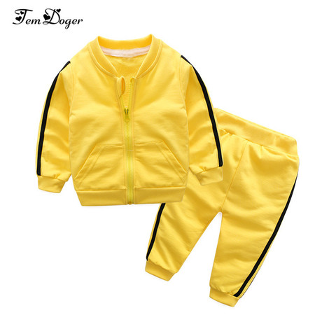 Tem Doger Baby Boys Girls Clothing Sets Autumn Infant Cotton Sports Suits Zipper Jackets+Pants 2PCS Newborn Boy Bebes Tracksuit ► Photo 1/6