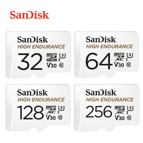 SanDisk HIGH ENDURANCE micro sd flash memory card 32gb 64gb 128gb 256gb Class10 U3 V30 100MB/S tf card for Driving recorder ► Photo 1/6