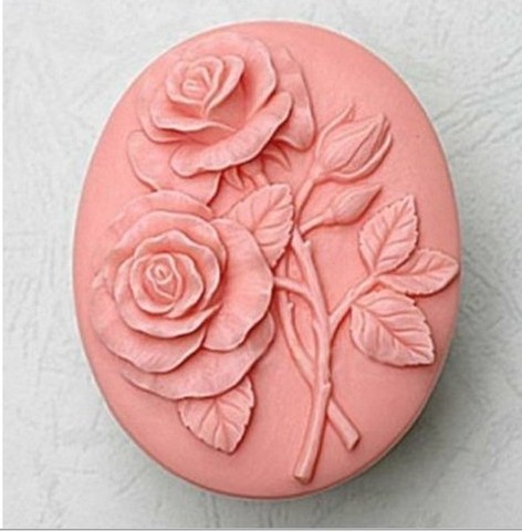 flower  two  rose  Craft Art Silicone Soap mold Craft Molds DIY Handmade soap molds ► Photo 1/1