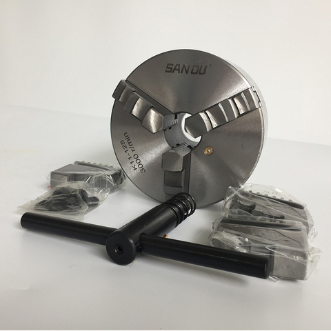 lathe chuck K11-125 three jaw self-centering chuck 125mm 5'' inch jaw with harden steel for mini lathe ► Photo 1/6