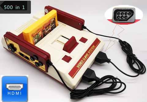 HDMI Retro TV Game Console For Nes 8 Bit Games Support 60 Pin Cartridge with Two Gamepads 500 in 1 Cartridge 121 Built-in Games ► Photo 1/6