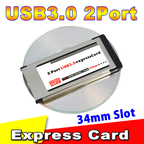 kebidumei High Full Speed Express Card Expresscard to USB 3.0 2 Port Adapter 34 mm Converter 5Gbps Transfer rate ► Photo 1/6