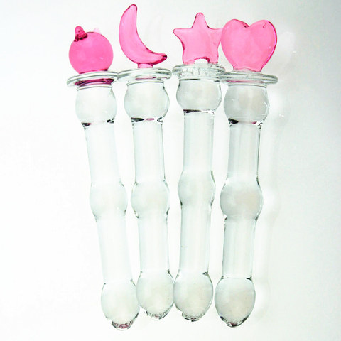 Moon/Star/Bear/Heart pyrex glass Anal butt plug crystal dildo Female  adults masturbation products Sex toys beads anus stopper ► Photo 1/6
