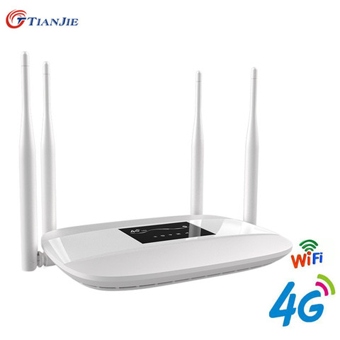 4G LTE WiFi Router 300Mbps Wireless Broadand 4G 3G Wi-Fi Mobile Hotspots CPE with SIM Slot 4LAN Ports 32 Users ► Photo 1/6