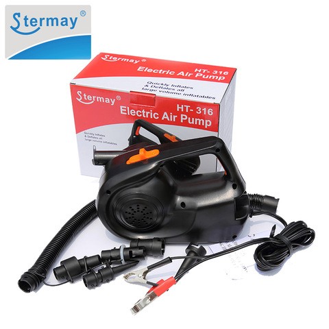 Stermay HT-316 12V Car Battery Clamp 100W Power inflatable pump electric air pump For inflatable boat Swimming pool bed mattress ► Photo 1/6