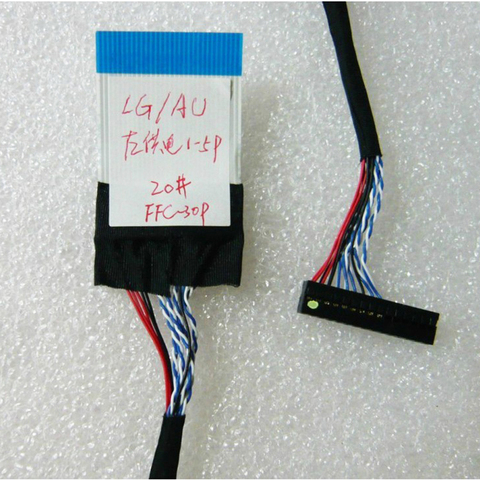 FFC 30P flexible flat cable LVDS Cable FIX-30P-D8 1ch 8-bit 30 pins 30pin single 8 Cable 400mm 2 models for big size panel ► Photo 1/2
