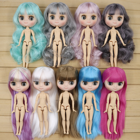Middie blyth nude doll 20cm JOINT body Frosted face with makeup gray eyes soft hair DIY toys gift with gestures ► Photo 1/6