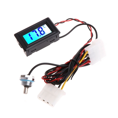 OOTDTY Digital Thermometer Temperature Meter Gauge G1/4 Thread Sensor+Water Thermometer for PC Computer Water Cooling 45x25 mm ► Photo 1/6