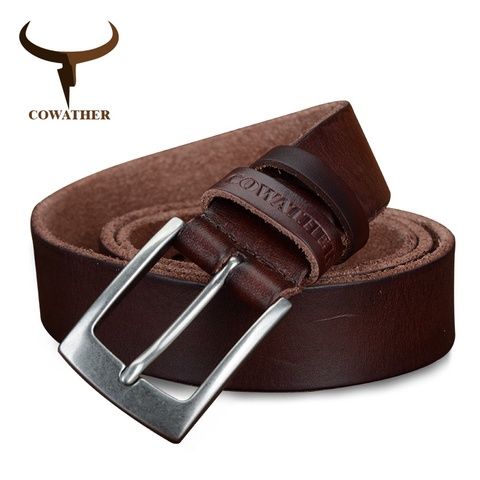 COWATHER top cow genuine leather men belts 2022 newest arrival three color hot design jeans belt for male original brand ► Photo 1/6