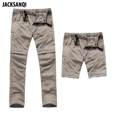 JACKSANQI Men's Quick Dry Detachable Hiking Pants Outdoor Sport Summer Camping Trekking Fishing Shorts Breathable Thousers RA068 ► Photo 1/6