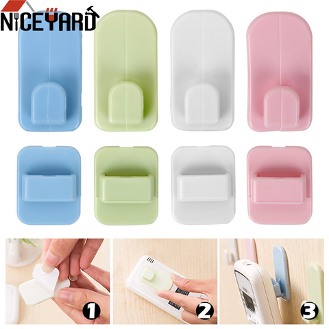 4pcs/set Remote Control Holder Adhesive Tape Hanger Wall Storage Sticky Hook Set Organization For TV Air Conditioner Controller ► Photo 1/6