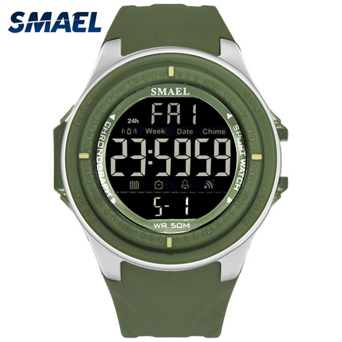 LED Digital Wristwatches Luxury Brand SMAEL Men Clock Automatic Sport Watches Alarm Reloje Hombre 1380 Army Watch Waterproof Men ► Photo 1/6