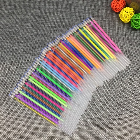 12 24 36 48 60 Colors/Set Flash Ballpint Gel Pen Highlight Refill Color Full Shinning Refill Painting Pen Drawing Color Pen ► Photo 1/6