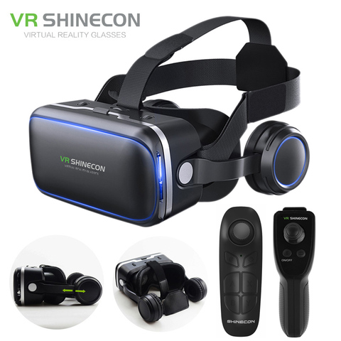 Shinecon 6.0 Virtual Reality Smartphone 3D Glasses VR Headset Stereo Helmet VR Headset with Remote Control for IOS Android ► Photo 1/6